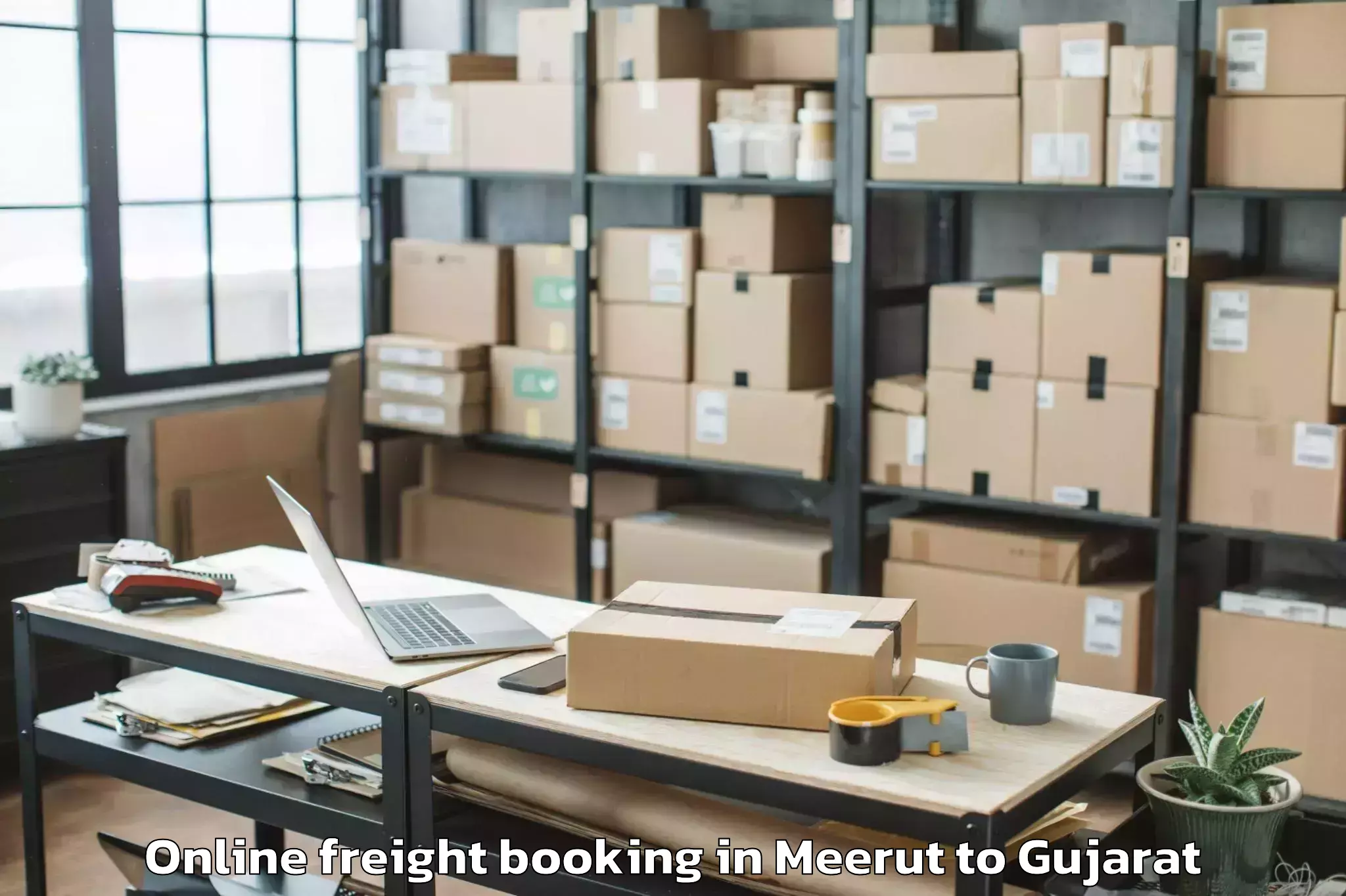 Comprehensive Meerut to Hazira Port Online Freight Booking